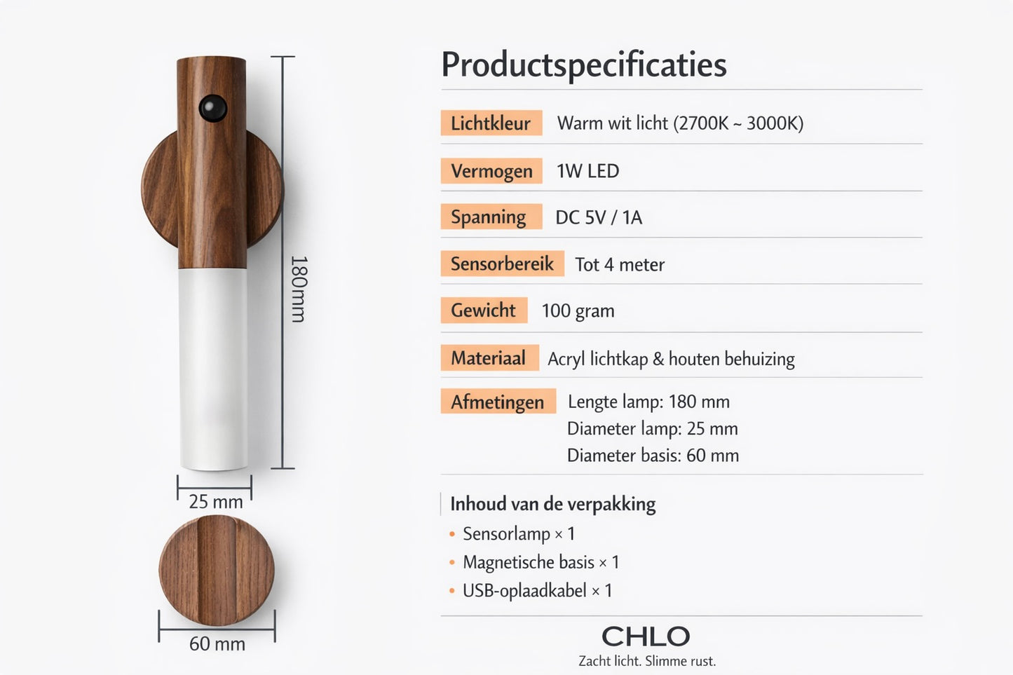 CHLO Motion Light – Wood Edition